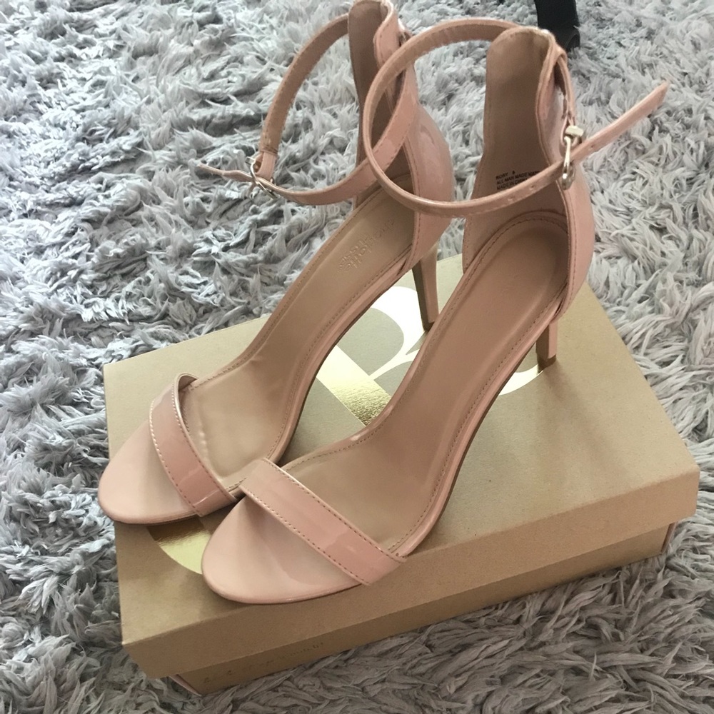 Nude strappy heels